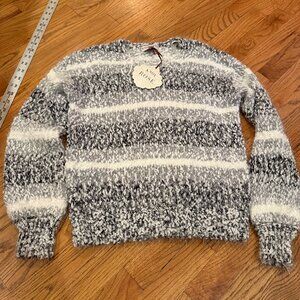 KNOX ROSE WOMENS GRAY AND WHITE SWEATER NEW XS